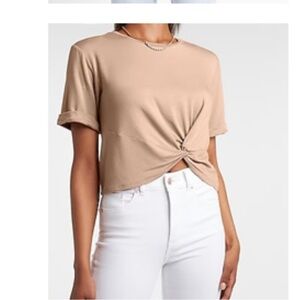 Express brown/taupe short sleeve top size M
